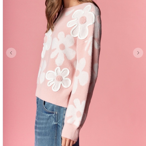 Rareraw “ Miriam “ Rareraw 3D Floral Appliqué Sweater 54 - Picture 4 of 6